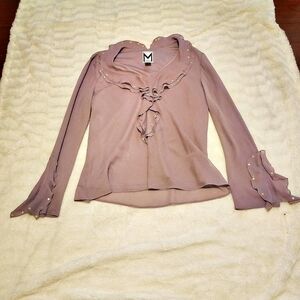 Marc Bouwer Ruffled Purple Top